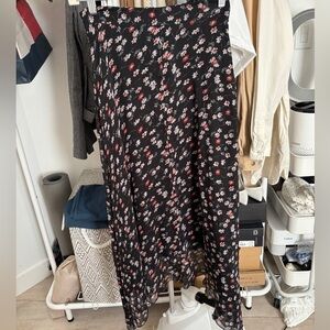 Aiko Black Floral Maxi Skirt
